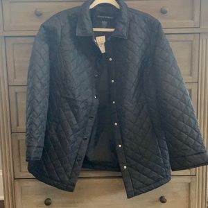 Ashley Stewart Lt Weight Snap Front Quilted Puffer Jacket